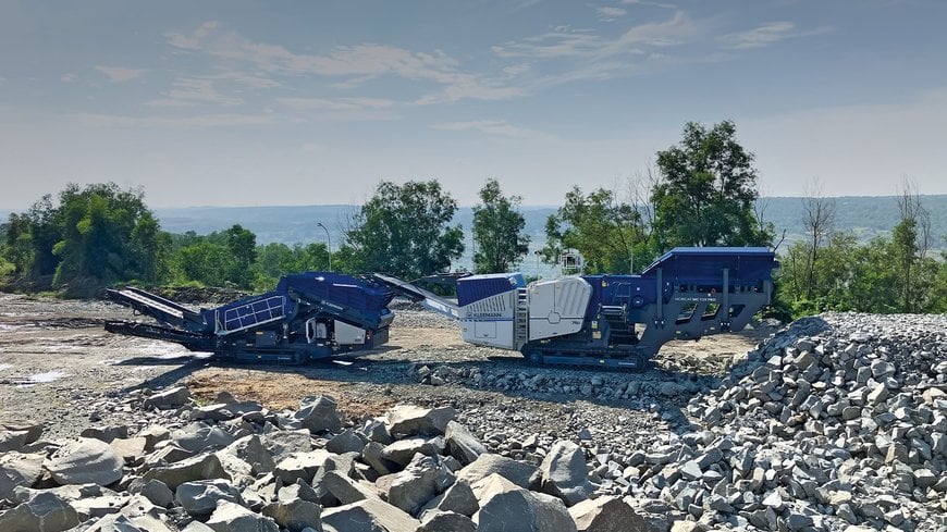 The Kleemann jaw crusher and coarse screening plant in operation